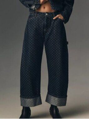 NWT Size 25- The Kayden Carpenter High Rise Barrel Jeans by Pilcro (NWT US$168)